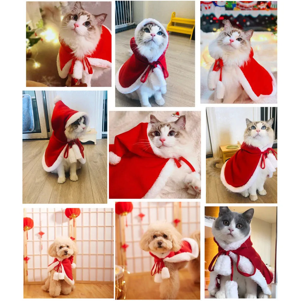 Cat Costume Santa Cosplay Funny Transformed Cat/Dog Pet