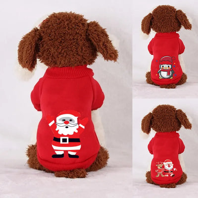 Christmas Plus Velvet Cute Dog Clothes