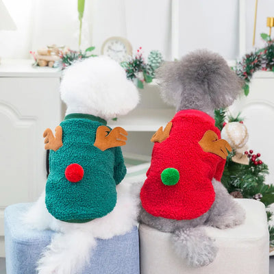 Warm Christmas Dog Clothes Soft Puppy Cat Halloween Costume