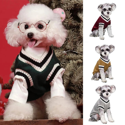 Winter Warm College Style Pet Dog Sweater Dog Clothes